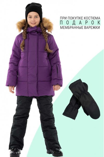 Зимний костюм Скандинавия фиолет черный